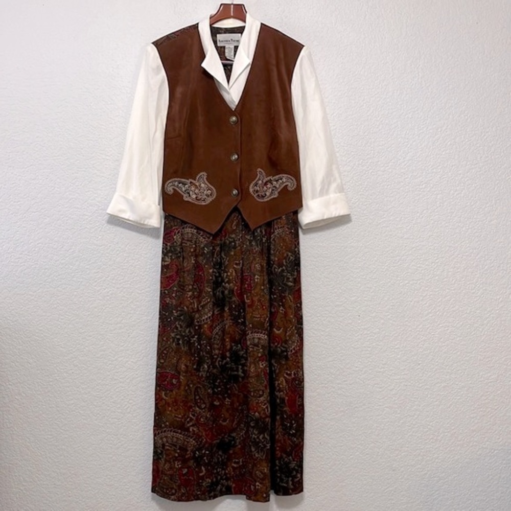 Vintage Paisley Floral Hippie Grandma Cottage Maxi Dress